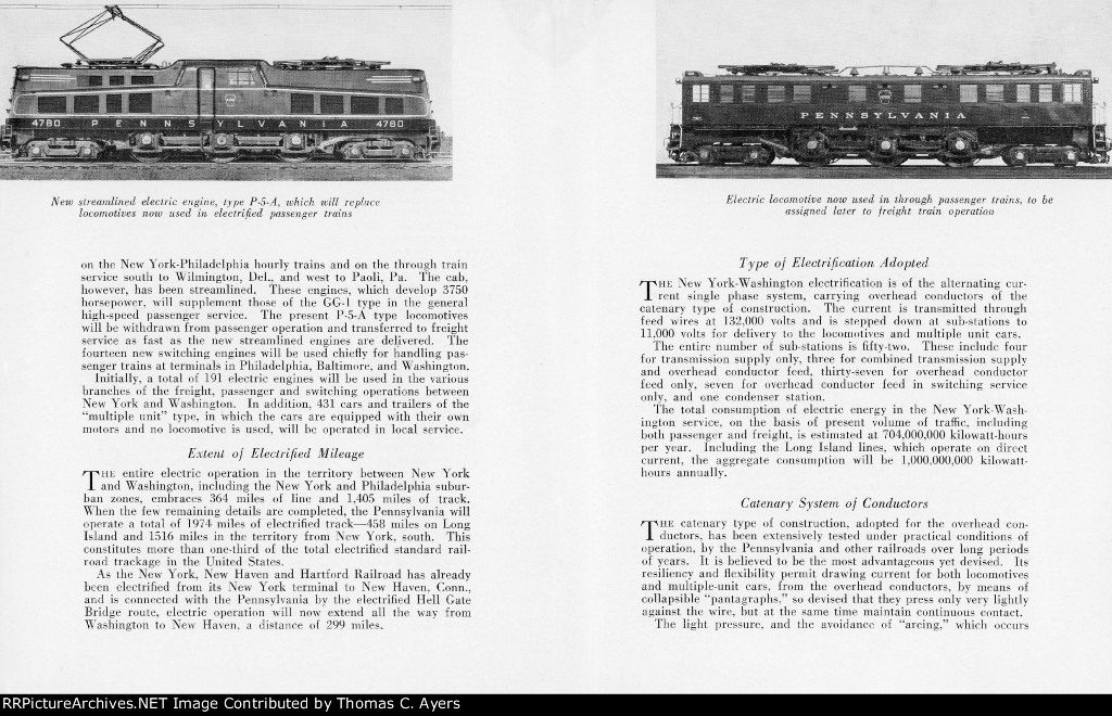 "Pennsylvania Railroad Electrification," Pages 5-6, 1935